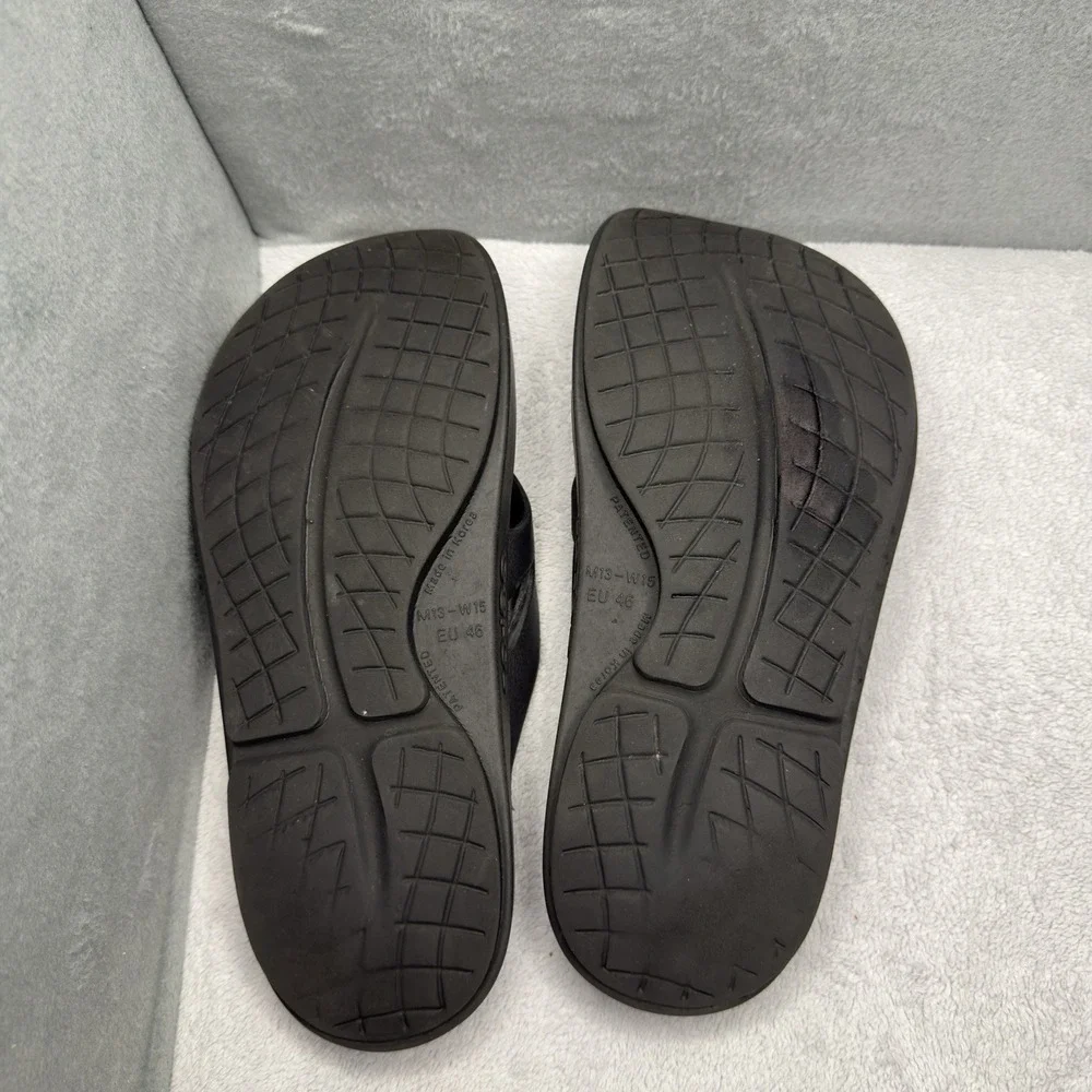 OOFOS OOriginal Recovery Flip Flops Black Men 13 Women 15 EU 46 Comfort Sandals